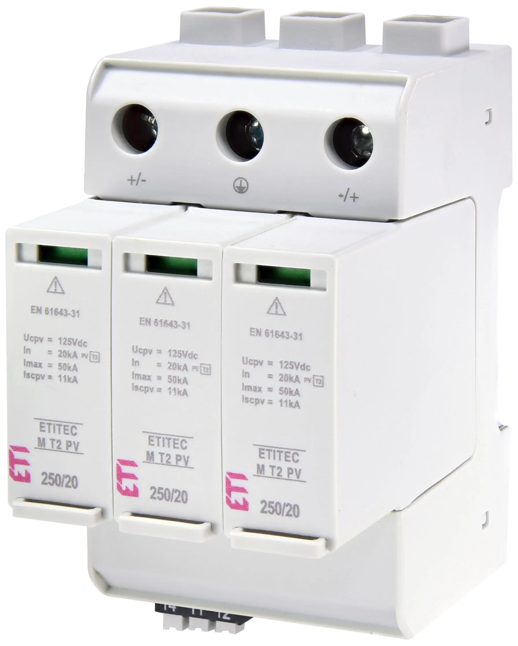 Túlfeszültség levezető ETITEC M T2 PV 250/20 Y RC 002440733