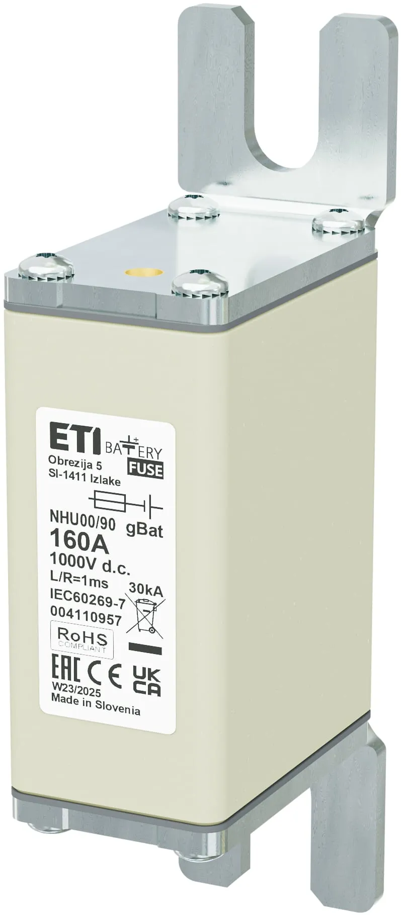 Olvadóbiztosító NHU00/90 gBat 160A/1000V DC 004110957