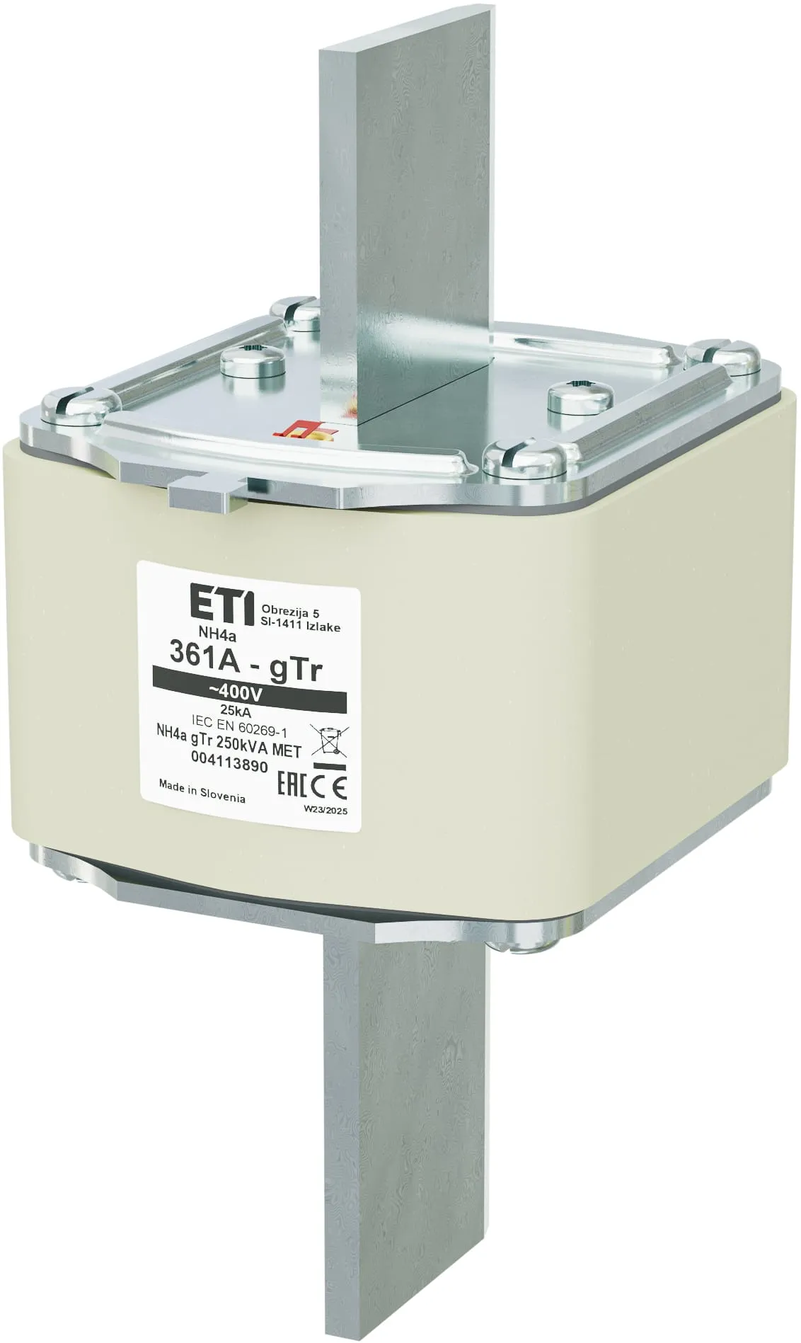 Olvadóbiztosító NH4a gTr 361A/400V/250kVA MET 004113890