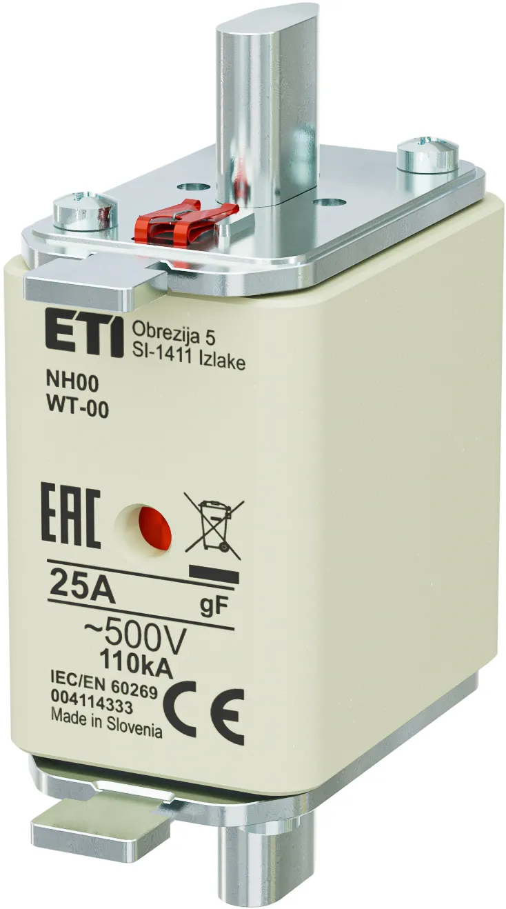 Olvadóbiztosító NH00/WT-00 gF 25A/500V 004114333