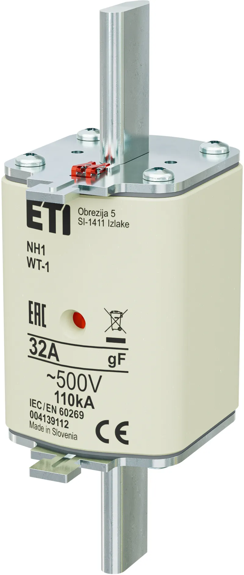 Olvadóbiztosító NH1/WT-1 gF 32A/500V 004139112