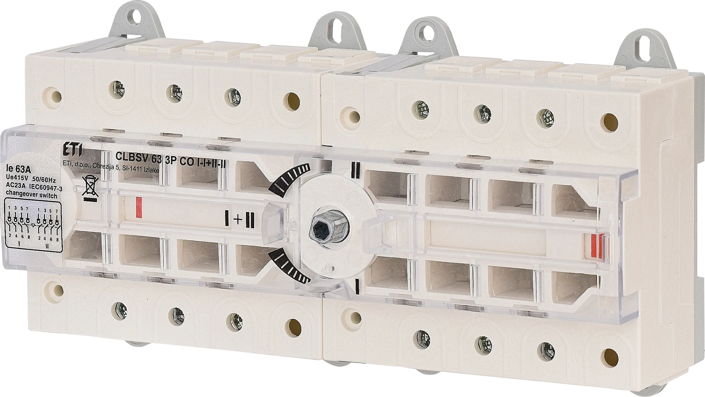 Háromállású átkapcsoló CLBSV 63 3P CO I-I+II-II 004661893