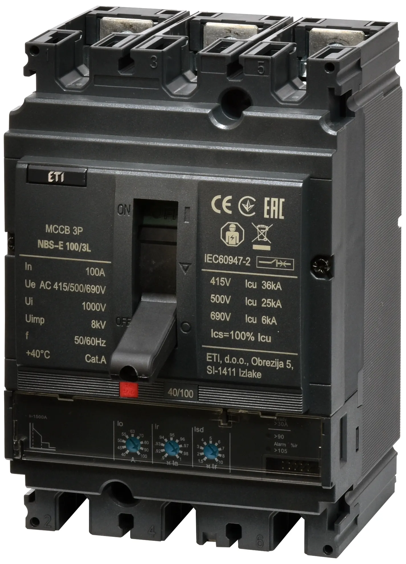 Öntöttházas megszakító NBS-E 100/3L 100A 3P 004673041