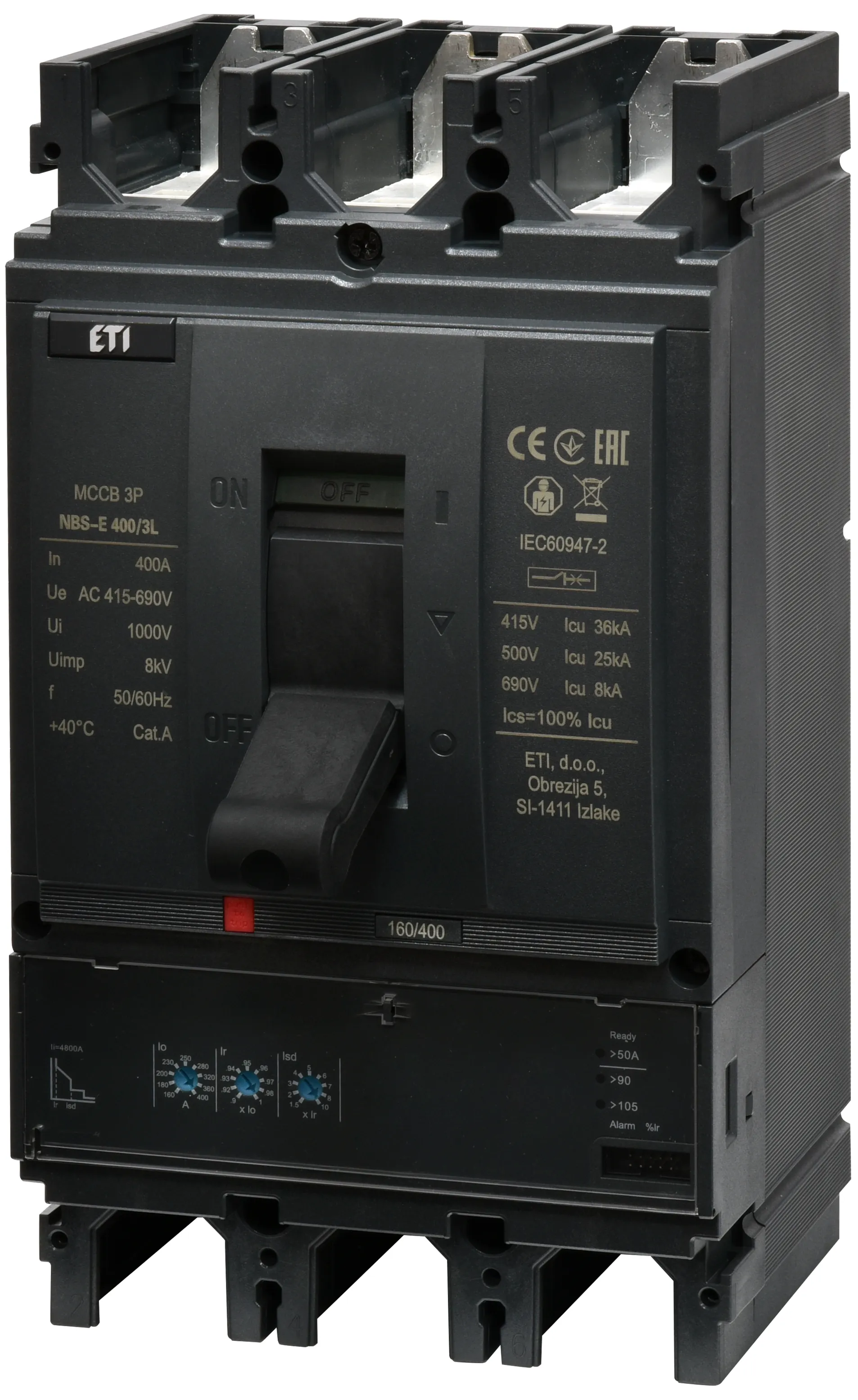 Öntöttházas megszakító NBS-E 400/3L 400A 3P 004673109