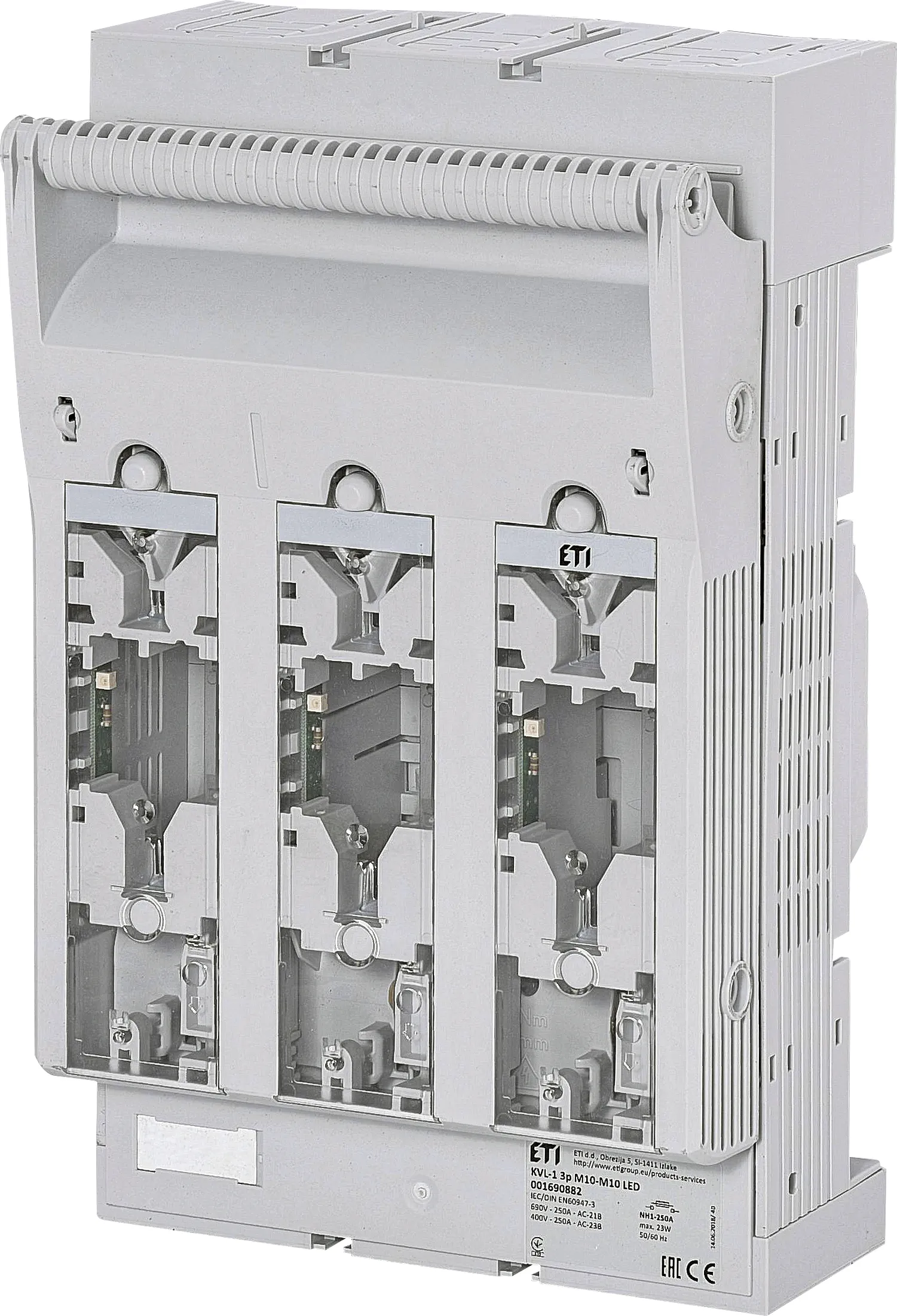 Biztosítos szakaszoló KVL-1 3p M10-M10 LED 001690882