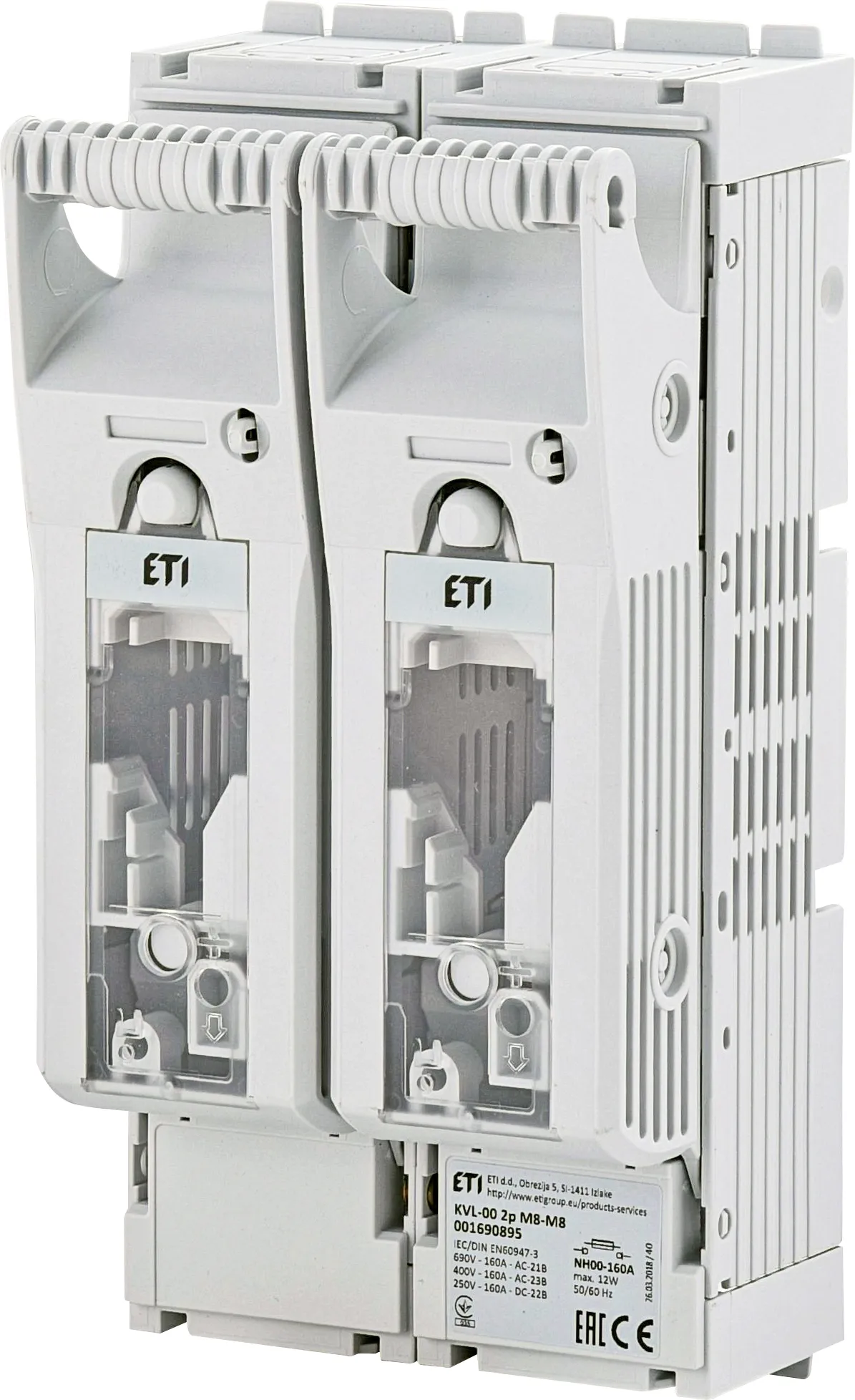 Biztosítos szakaszoló KVL-00 2p M8-M8 001690895