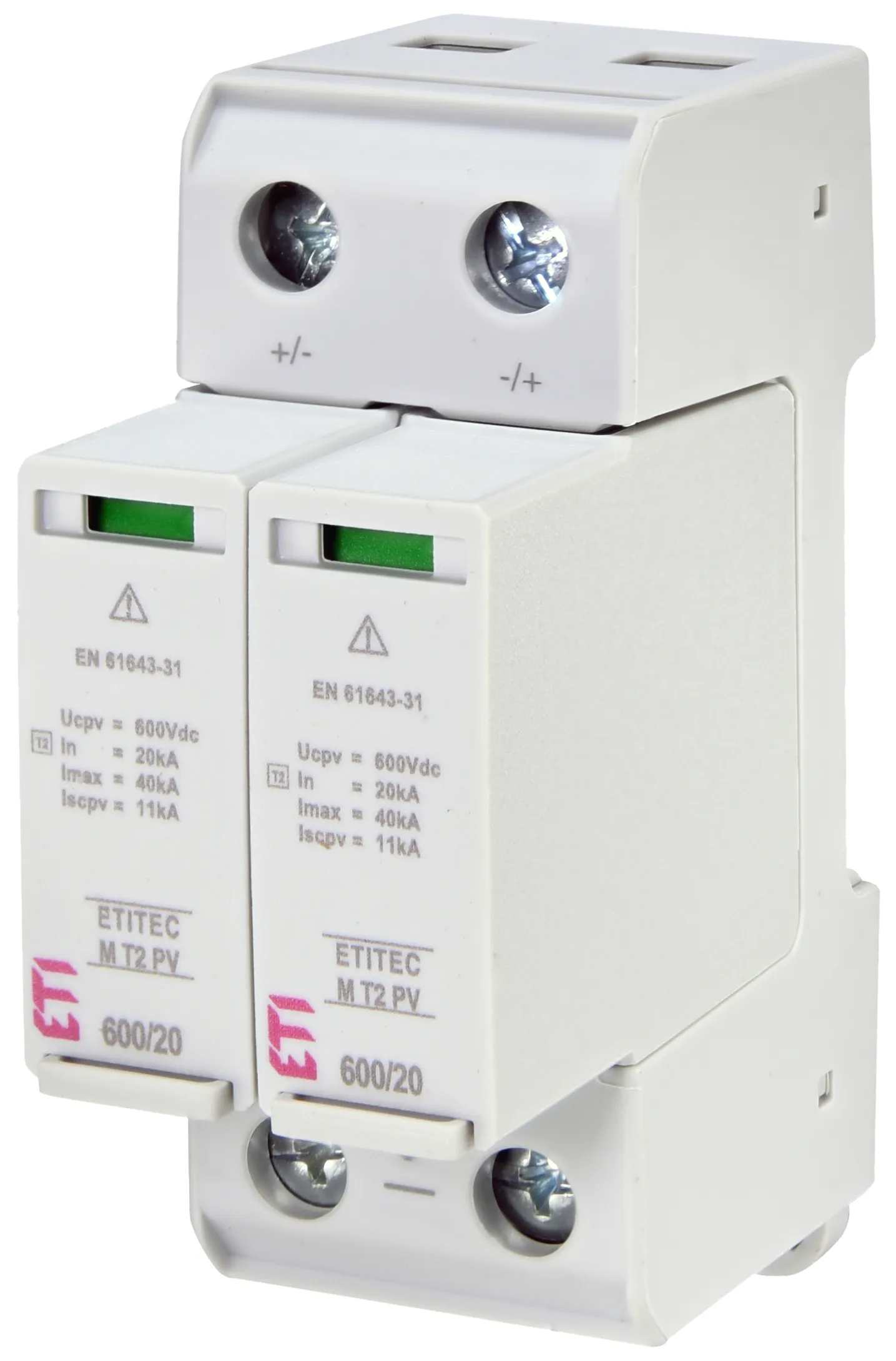 Túlfeszültség levezető ETITEC M T2 PV 600/20 002440620