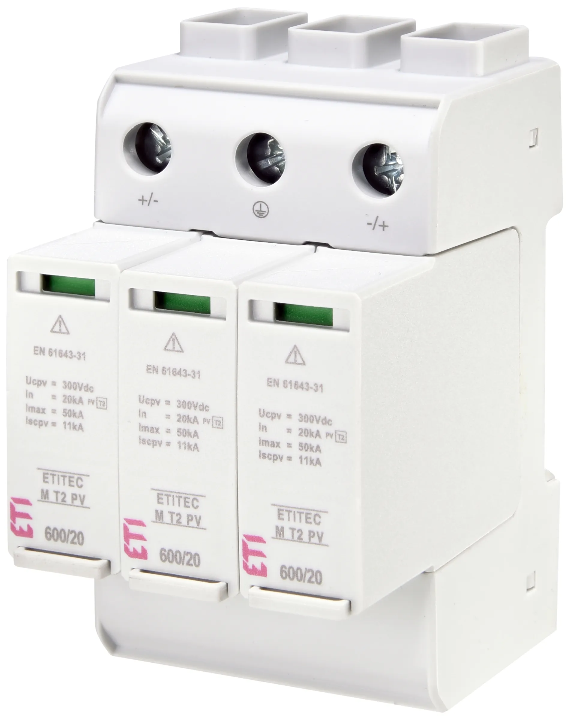Túlfeszültség levezető ETITEC M T2 PV 600/20 Y 002440735