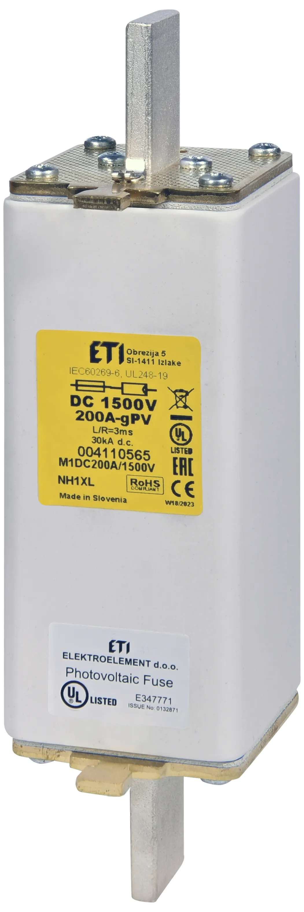 Olvadóbiztosító NH1XL gPV 50A/1500V DC UL 004110621