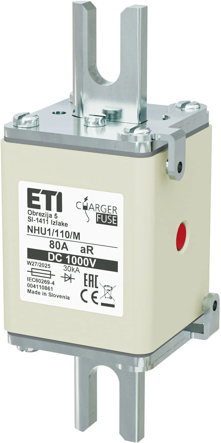 Olvadóbiztosító NHU1/110/M aR 80A/1000V DC 004110861