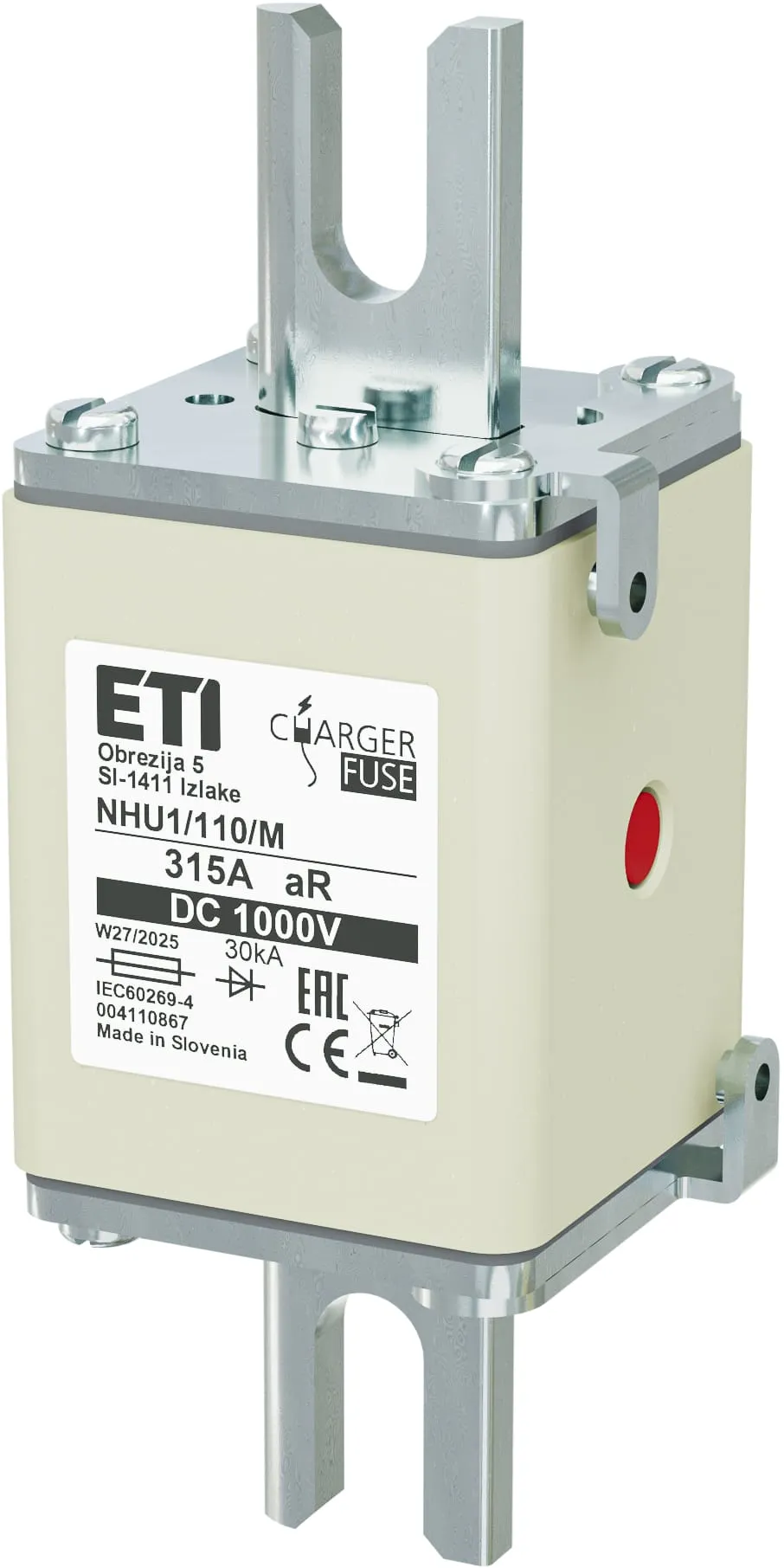 Olvadóbiztosító NHU1/110/M aR 315A/1000V DC 004110867