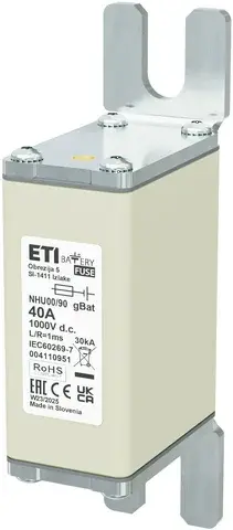 Olvadóbiztosító NHU00/90 gBat 40A/1000V DC 004110951