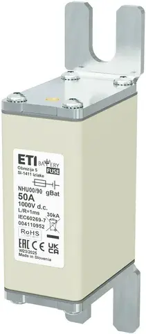 Olvadóbiztosító NHU00/90 gBat 50A/1000V DC 004110952