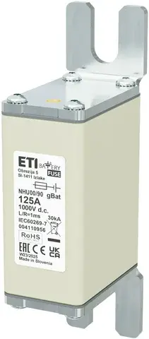 Olvadóbiztosító NHU00/90 gBat 125A/1000V DC 004110956