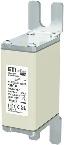 Olvadóbiztosító NHU00/90 gBat 160A/1000V DC 004110957