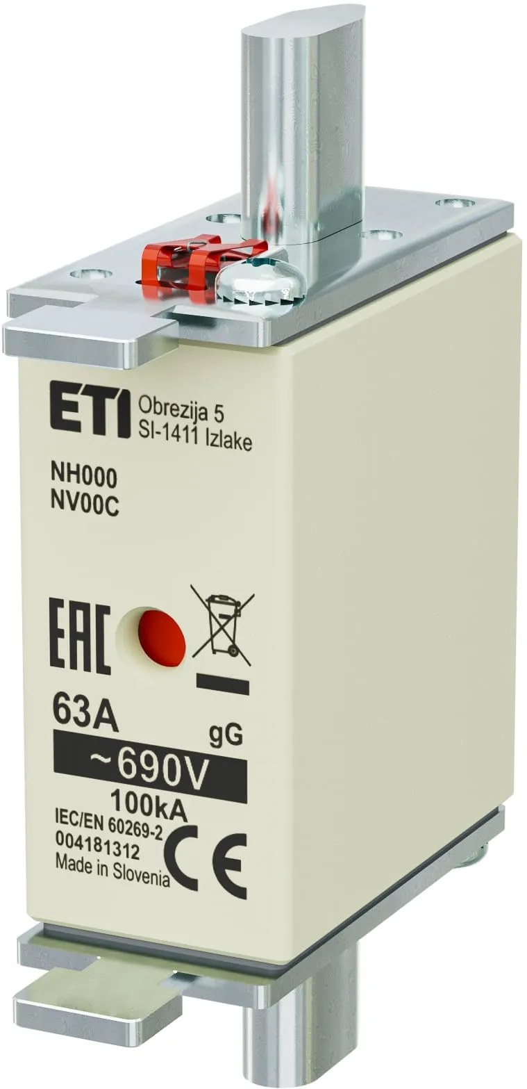 Olvadóbiztosító NH000 gG 63A/690V 004181312