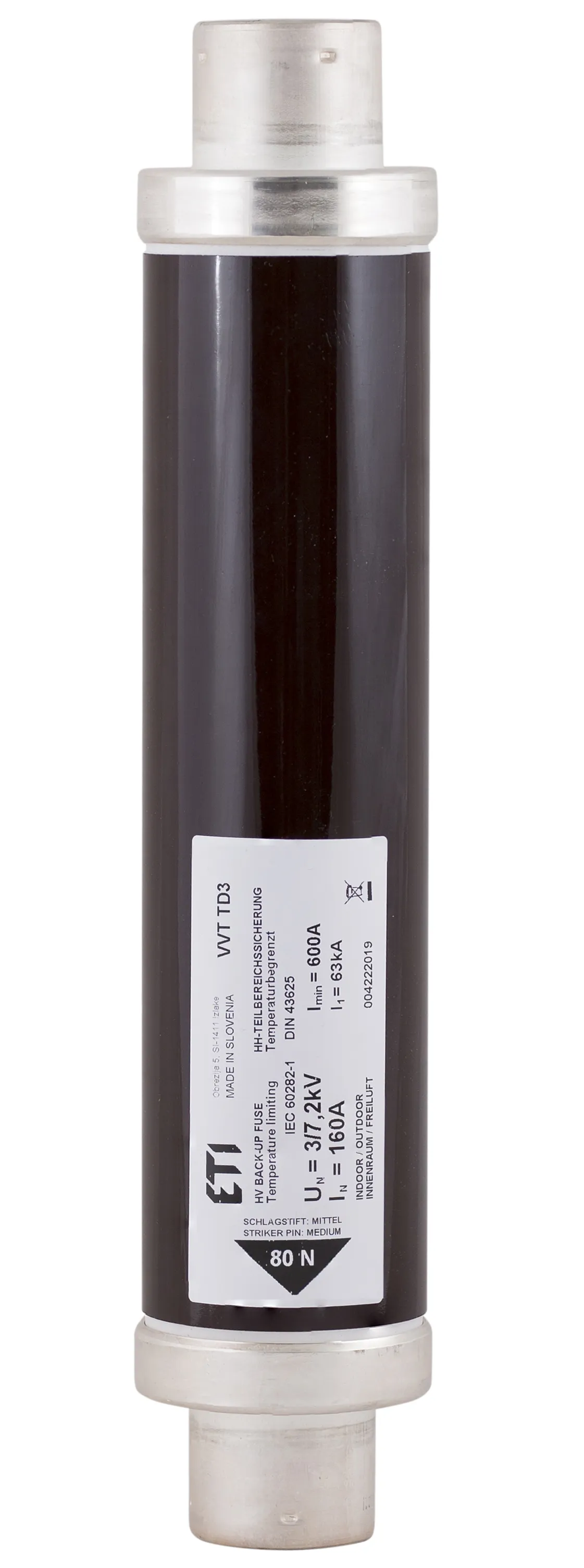 Olvadóbiztosító VVC3 7,2kV/4A 442 004220604