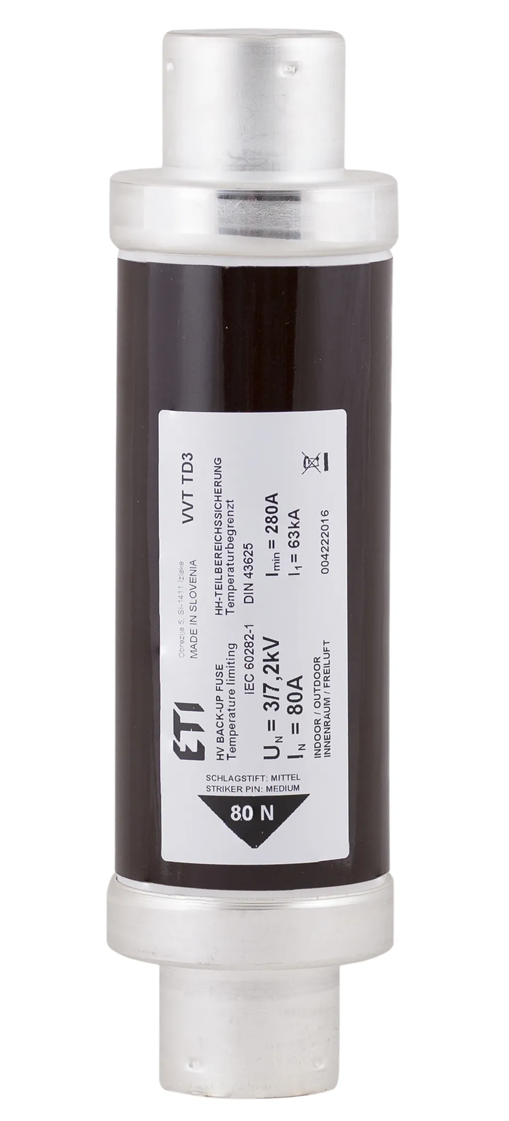 Olvadóbiztosító VVT-D3 7,2kV/63A 292 004222515