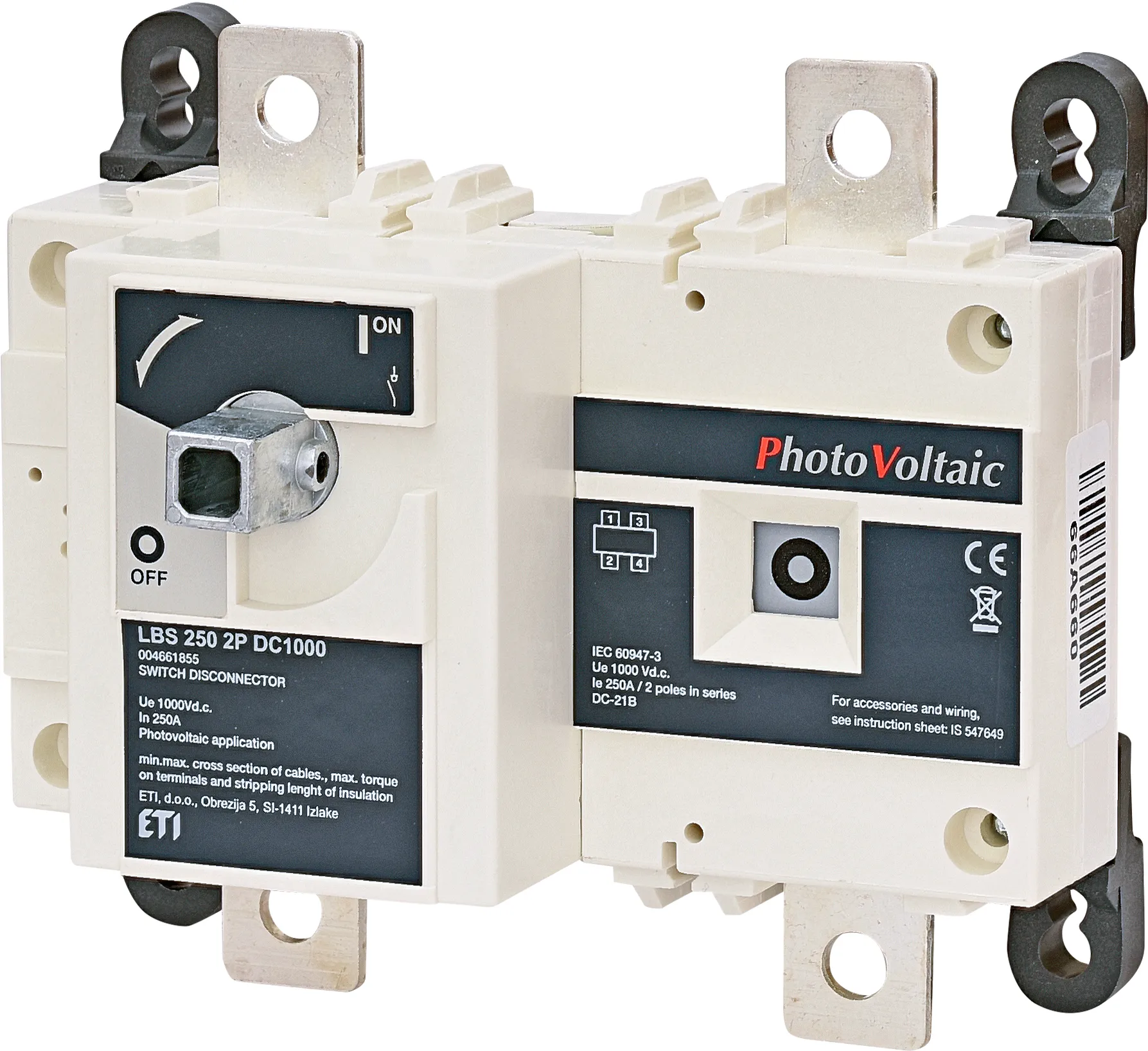 PV szakaszoló kapcsoló LBS 250 2P DC1000 004661855