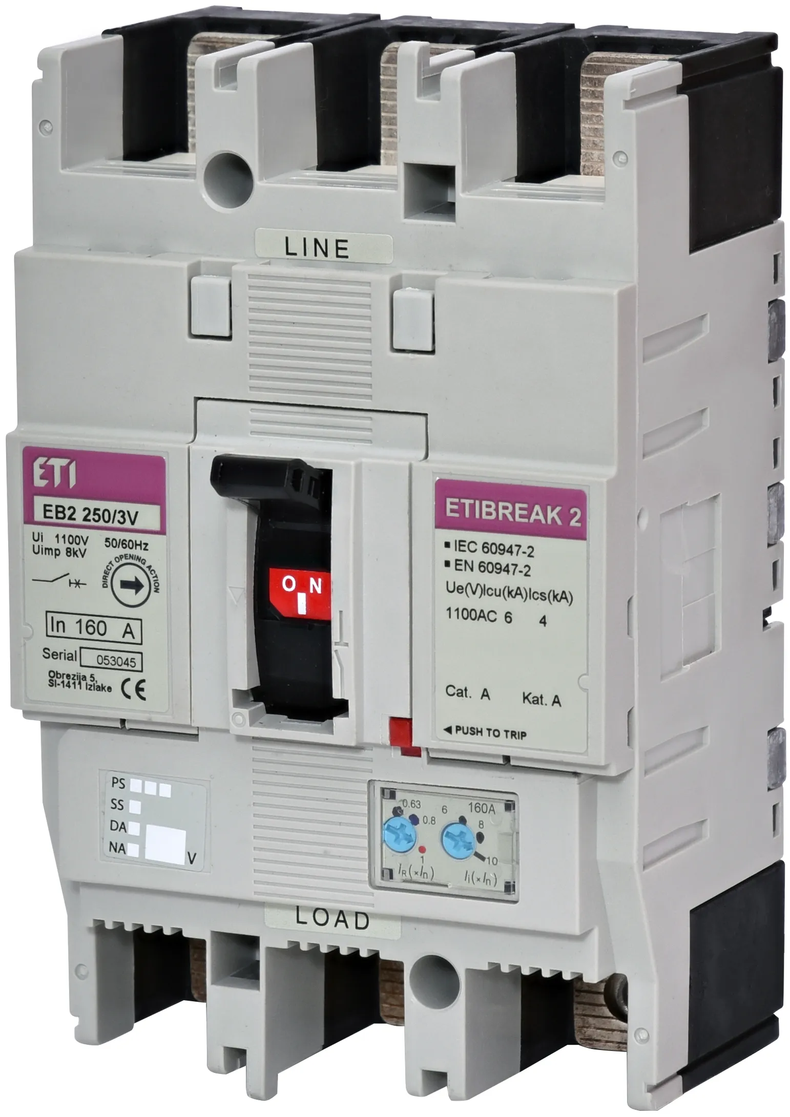 Öntöttházas megszakító EB2 400/3VE 400A 3p 1100V 004671379