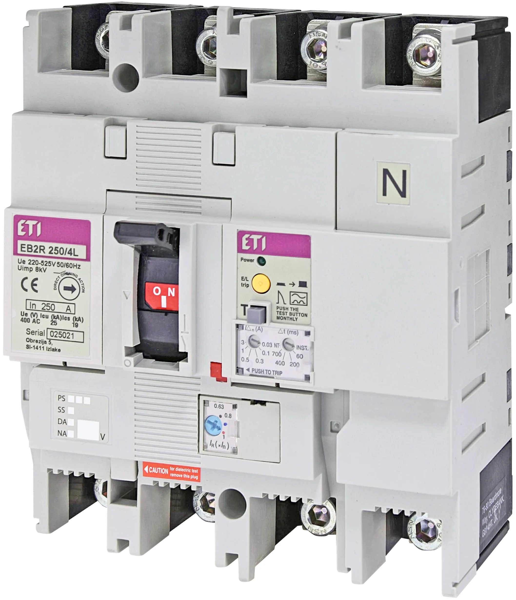 Öntöttházas megszakító EB2R 250/4L 250A 4P 004671584
