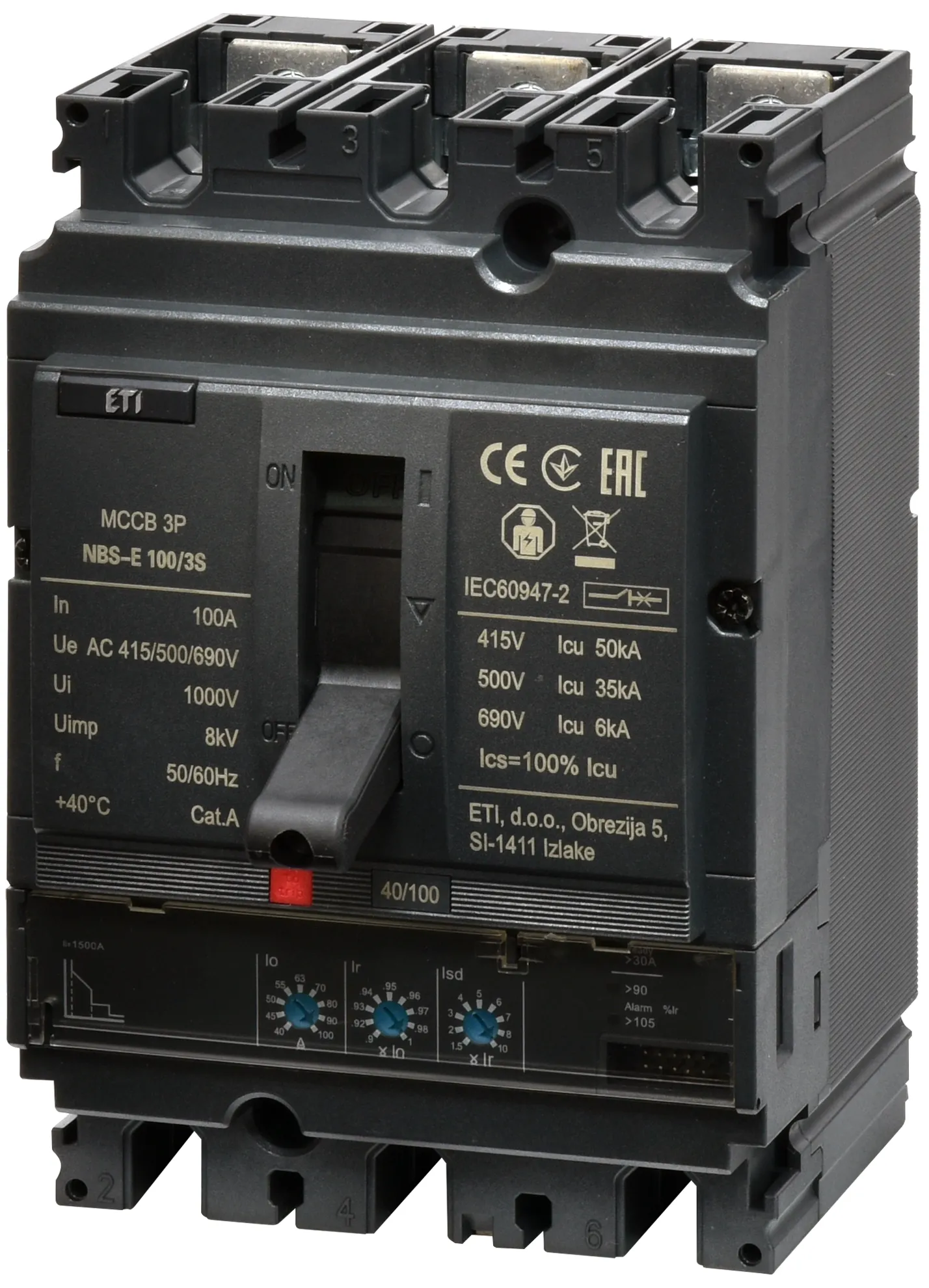 Öntöttházas megszakító NBS-E 100/3S 100A 3P 004673043