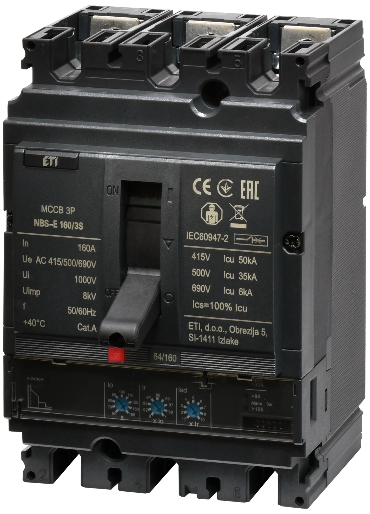 Öntöttházas megszakító NBS-E 160/3S 160A 3P 004673057
