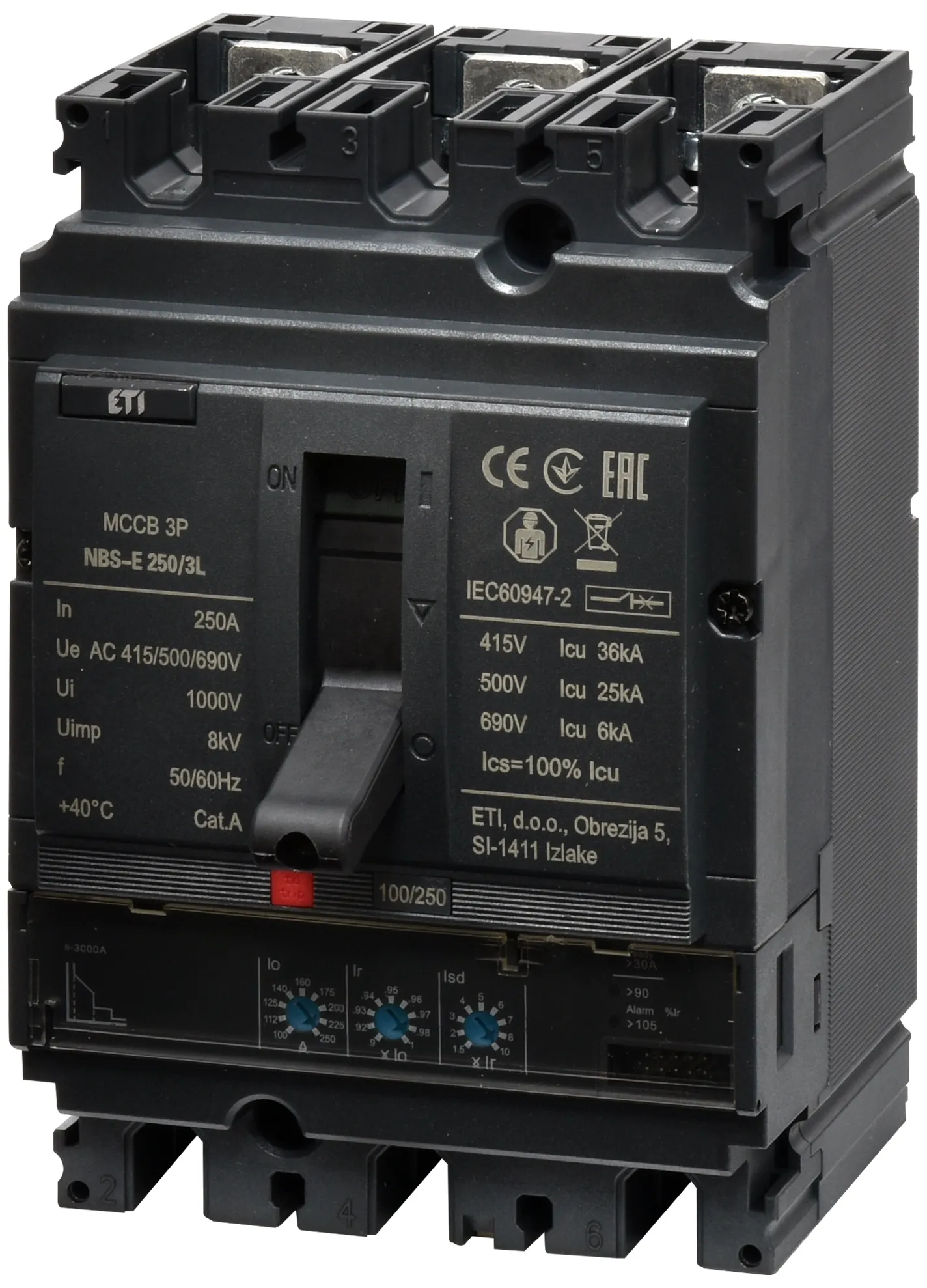 Öntöttházas megszakító NBS-E 250/3L 250A 3P 004673079