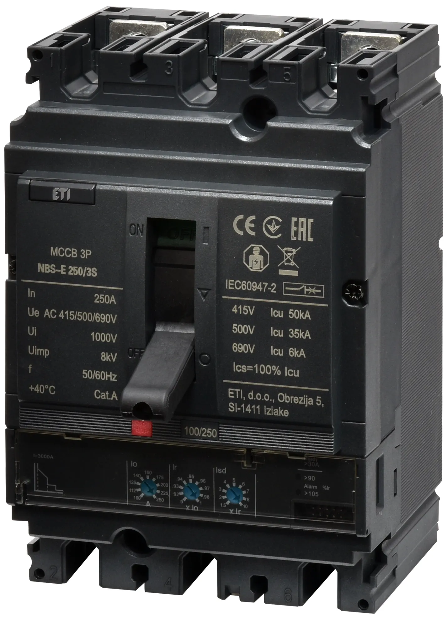 Öntöttházas megszakító NBS-E 250/3S 250A 3P 004673081