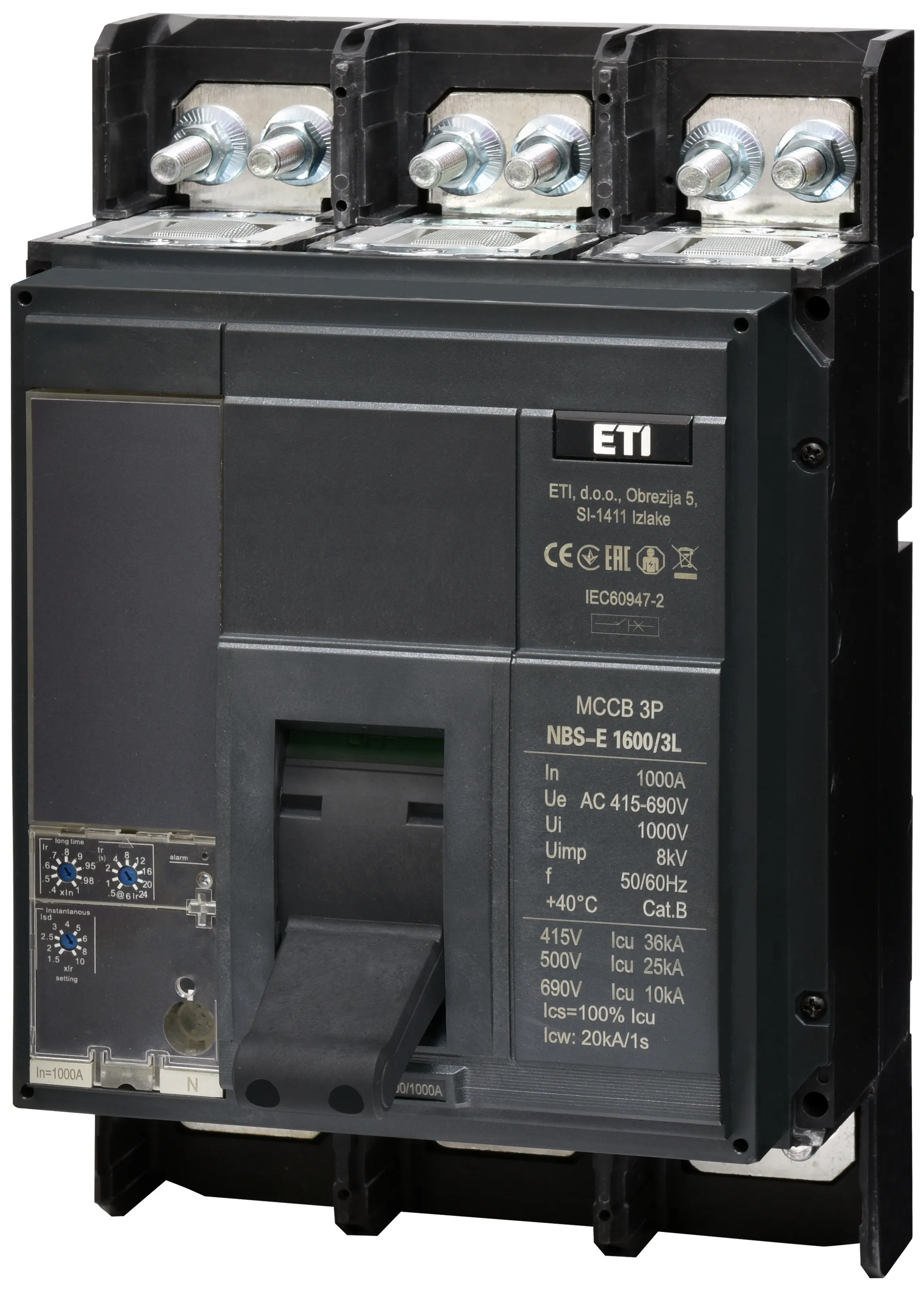 Öntöttházas megszakító NBS-E 1600/3L 1000A 3P 004673161