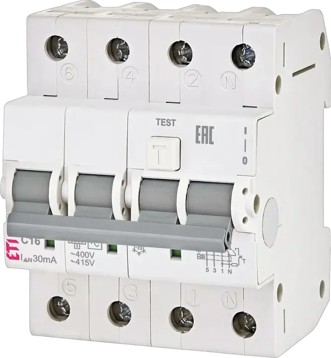 Kép erről: KZS-4M 3p+N A C16/0.03 120V