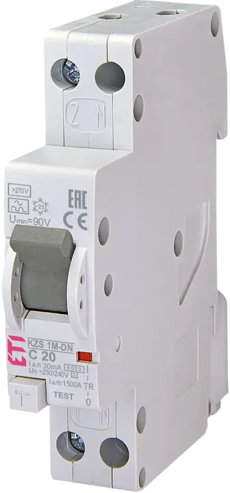 Kép erről: *KZS-1M-DN 1p+N A C20/0.03 6kA
