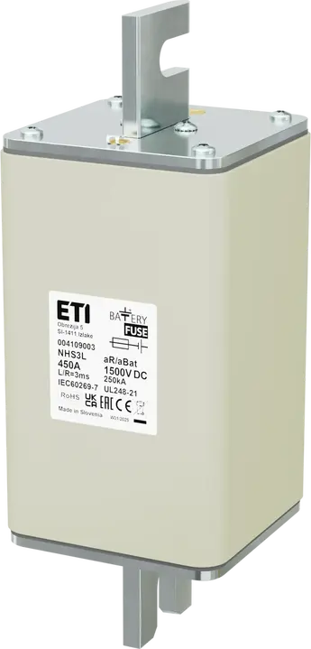 Kép erről: NHS3L aR/aBat 450A/1500V DC AL