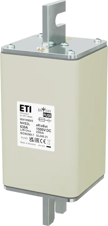 Kép erről: NHS3L aR/aBat 630A/1500V DC AL