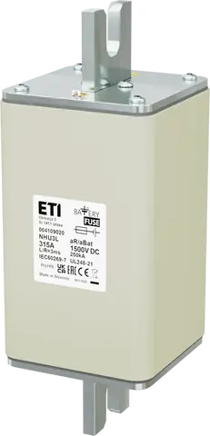 Kép erről: NHU3L aR/aBat 315A/1500V DC AL