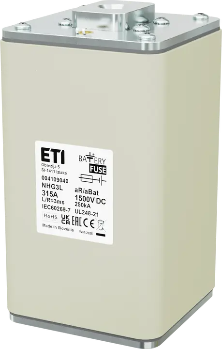Kép erről: NHG3L aR/aBat 315A/1500V DC AL