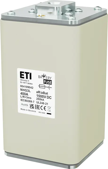 Kép erről: NHG3L aR/aBat 400A/1500V DC AL