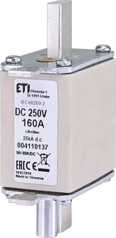 NH00/K 160A/250V DC