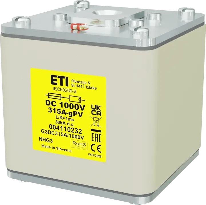 Kép erről: NHG3 gPV 315A/1000V DC