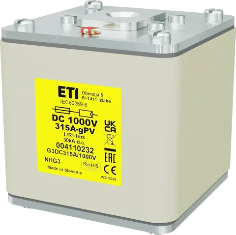 Kép erről: NHG3 gPV 315A/1000V DC