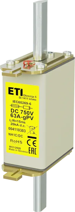 Kép erről: *NH1C gPV 63A/750V DC