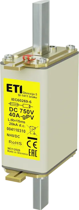 Kép erről: *NH0 gPV 40A/750V DC