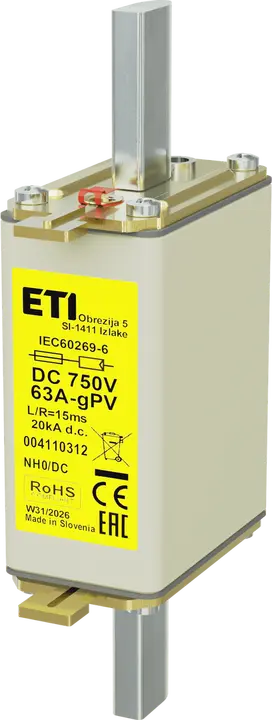 Kép erről: *NH0 gPV 63A/750V DC