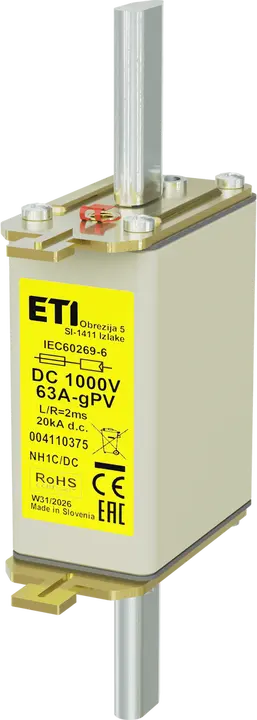 Kép erről: NH1C gPV 63A/1000V DC