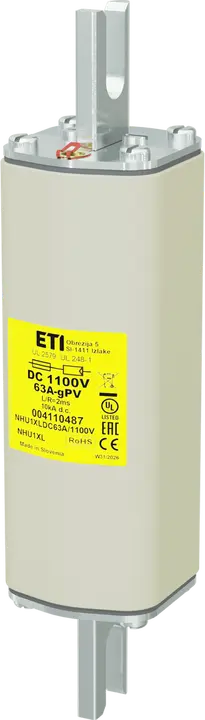 Kép erről: NHU1XL gPV 63A/1100V DC UL