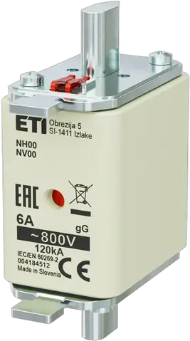 Kép erről: NH00 gG 6A/800V