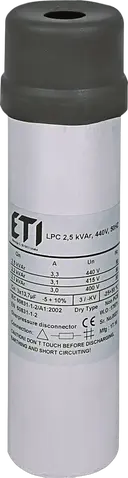 Kép erről: LPC 2,5 kVAr, 440V, 50Hz