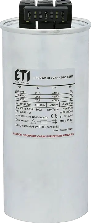 Kép erről: LPC-DW 20 kVAr, 440V, 50HZ