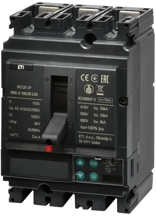 Kép erről: NBS-E 100/3S LCD 100A 3P