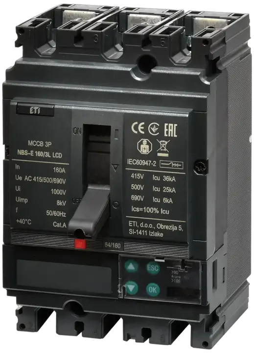Kép erről: NBS-E 160/3L LCD 160A 3P